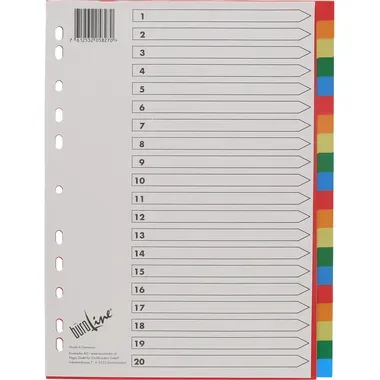 B&Uuml;ROLINE Register PP bunt A4 40985 20tlg.
