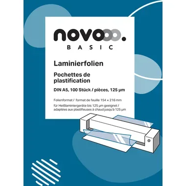 NOVOOO Laminierfolie A5 47040000 glanz, 125my 100 Stück