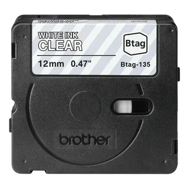 PTOUCH Band weiss/transp. n.laminiert BTAG-135 PT-N10/N20/N25BT 12 mm
