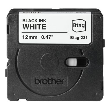 PTOUCH Band schwarz/weiss n.laminiert BTAG-231 PT-N10/N20/N25BT 12 mm