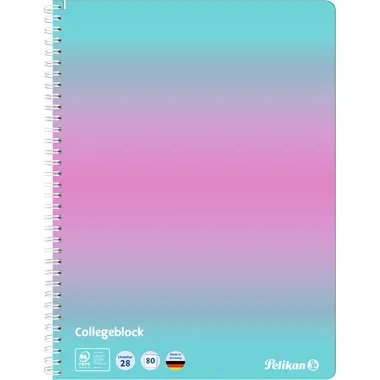 PELIKAN Spiralblock A4 400197019 kariert mint/rosa