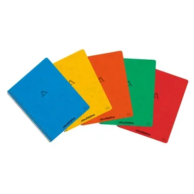 AURORA Spiralheft 21x16,5cm 2160KQ5 assortiert, kariert 5mm 120 S.