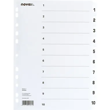 NOVOOO Kartonregister A4 40621 weiss 1-10