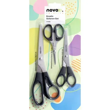 NOVOOO Scheren-Set Kreativ E-131190-Set 3-teilig, 10,4/14,8/20,8 cm