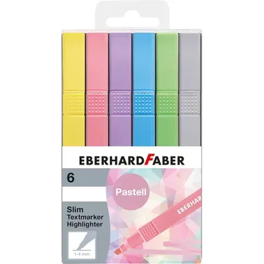 EBERHARD FABER Textmarker Slim 551506 pastell 6 St&uuml;ck