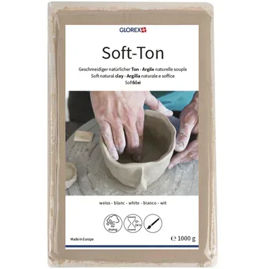 GLOREX Soft-Ton weiss 1kg 68075201 lufth&auml;rtend, brennbar