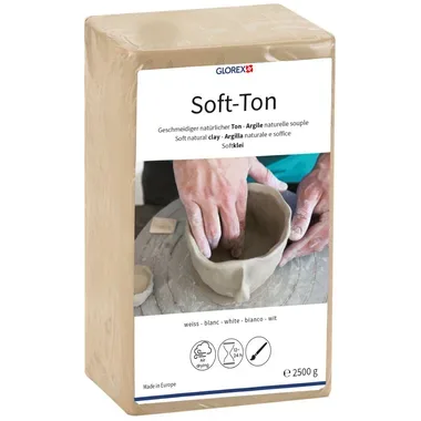 GLOREX Soft-Ton weiss 2.5kg 68075301 lufth&auml;rtend, brennbar