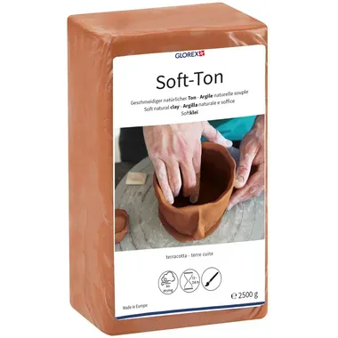 GLOREX Soft-Ton terracotta 2.5kg 68075337 lufth&auml;rtend, brennbar
