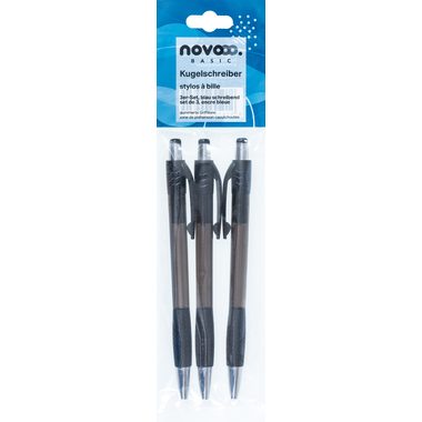 NOVOOO Kugelschreiber Set 320121 schwarz 3 St&uuml;ck