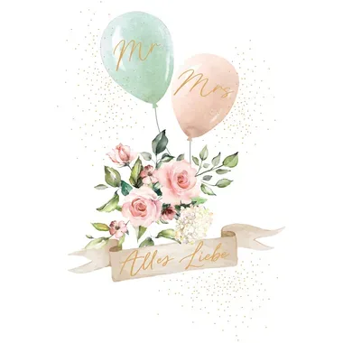 ABC Hochzeitskarte B6 51652 Alles Liebe Mr. Mrs.
