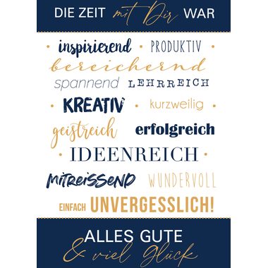 ABC Abschiedskarte DE B6 52297 Die Zeit mit Dir war