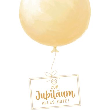 ABC Glückwunschkarte Jubi. DE B6 52296 Goldener Ballon