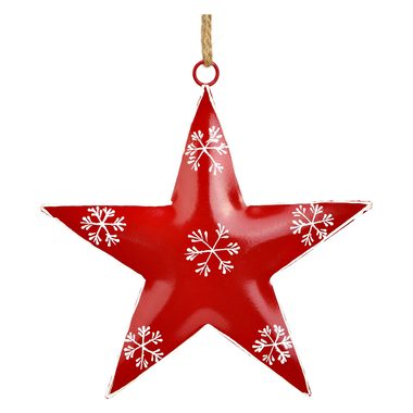 ROOST Weihnachtsh&auml;nger Stern 15x2cm 10044113 Metall, rot