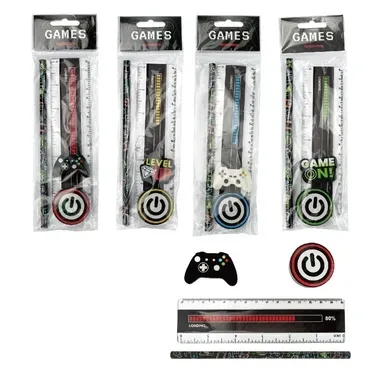 ROOST Schreibset Game GMOPP4-001 4-teilig, assortiert