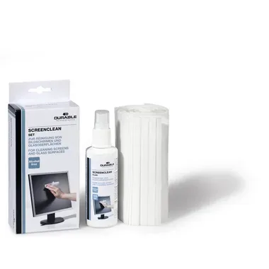 DURABLE Screenclean Set 125ml 570700 Reinigungsset 20 T&uuml;cher