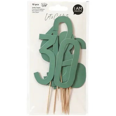 I AM CREATIVE Torten Topper,Zahl,mint,13cm 6010.943 10 St&uuml;ck