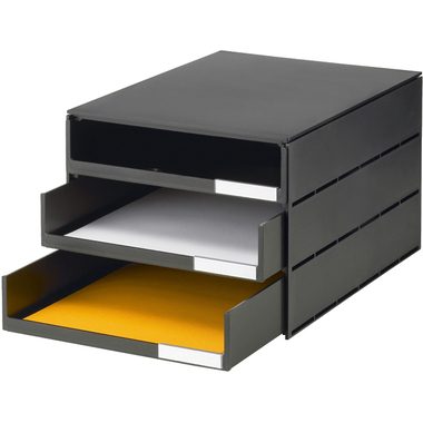 STYRO Systembox styroval pro &ouml;ko 14-8051.90 schwarz/schwarz 3 Schubladen