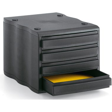 STYRO Schubladenbox schwarz 248850099 4 F&auml;cher