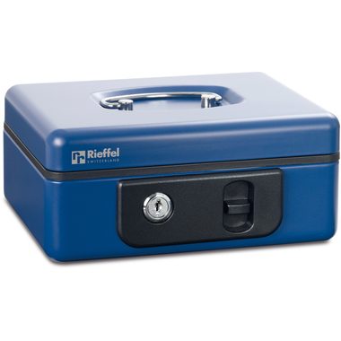 RIEFFEL Geldkassette DeLuxe 3 DELUXE3BL 23x18,5x8cm blau