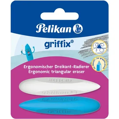 PELIKAN Radiergummi Griffix 605311 blau/weiss 2 St&uuml;ck
