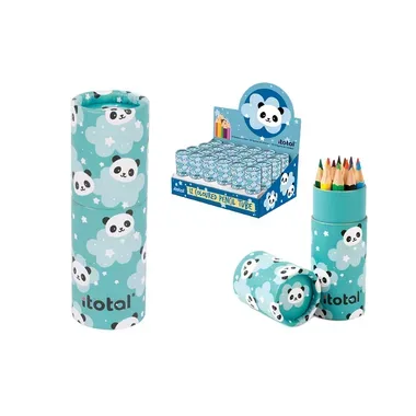 ROOST Farbstifte Panda XL2265 Runddose 12 St&uuml;ck