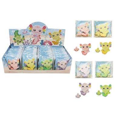 ROOST Radierer Set AXE-001 Axolotl, assortiert