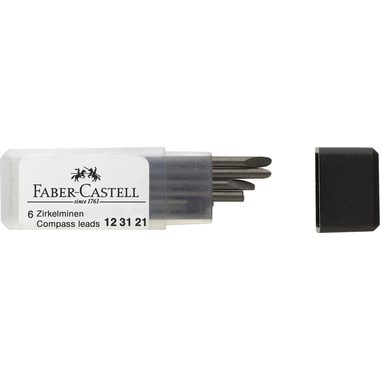 FABER-CASTELL Zirkelminen 25mm 123121 6 St&uuml;ck, Dose
