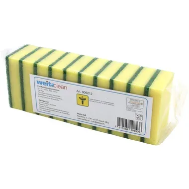 WEITACLEAN Padschwamm 95x70x23mm 5028030 gelb, kraztend 10 St&uuml;ck