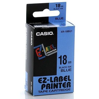CASIO Beschriftungsband 18mm/8m XR-18BU1 schwarz/blau