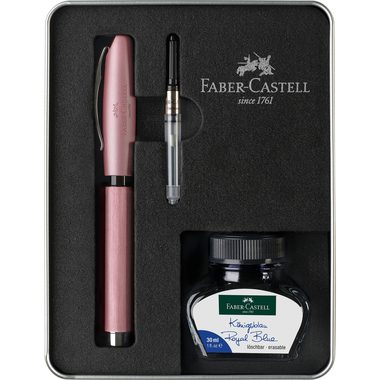 FABER-CASTELL Geschenkset Essentio M 149626 ros&eacute;, mit Tintenfass