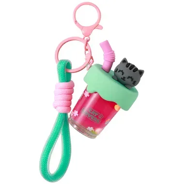 I-TOTAL Schl&uuml;sselanh&auml;nger Bubble Tea XL3079 Grey Cat