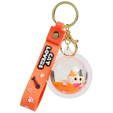 I-TOTAL Schl&uuml;sselanh&auml;nger Kugel XL2793B Orange Cat
