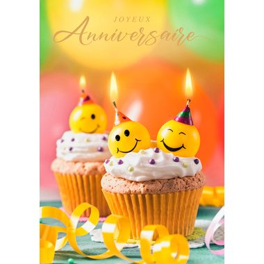 ABC Geburtstagskarte FR A4 53370 Cupcake mit Kerze