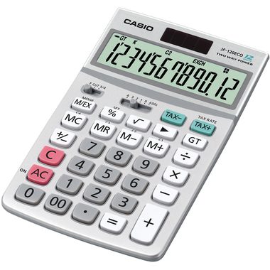 CASIO Tischrechner JF-120ECO 12-Stellen, Solar/Batterie
