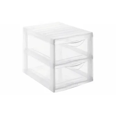 ROTHO Schubladenbox Optimo A4 1421900096WS transparent 2 Schubladen