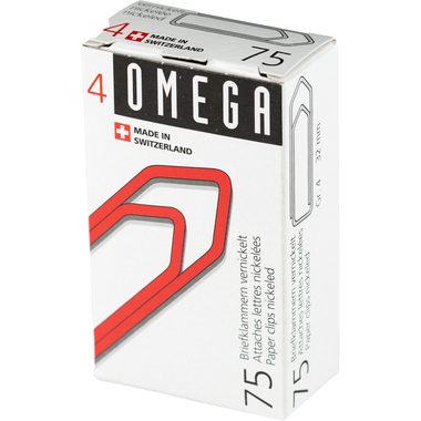 OMEGA B&uuml;roklammern Gr.4 134000450 vernickelt, 32mm 75 St&uuml;ck