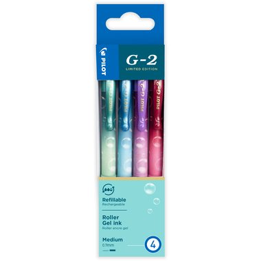 PILOT Gelschreiber G-2 Bubbles 0.7mm 140.003.54 assortiert 4 St&uuml;ck