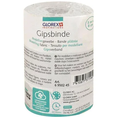 Glorex Gipsbinde Modelliergewebe | 3 m × 8 cm