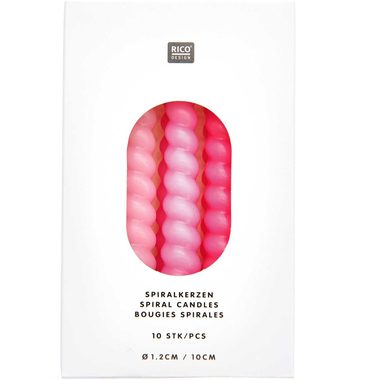 RICO DESIGN Spiralkerzen 10cm 400107 pink Mix 10 Stück