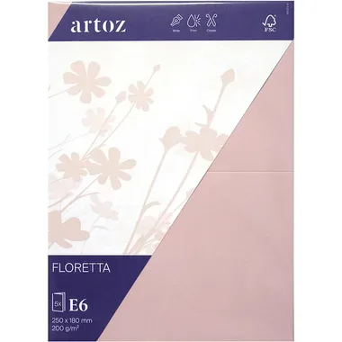 ARTOZ Karten 1001 E6 15837226-281 200g, light rose 5 Blatt