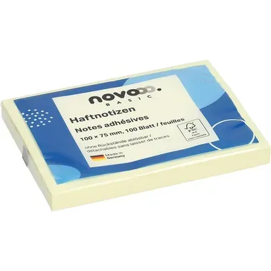 NOVOOO Haftnotizen 100x75mm 5657-01 gelb 100 Blatt