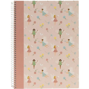 ANCOR Spiralbuch Hardcover A4 128727 Fairies Tale, liniert 80 Blatt