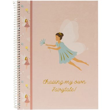 ANCOR Spiralbuch Hardcover A4 128765 Fairies Rose, kariert 80 Blatt