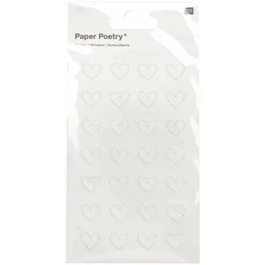 RICO DESIGN Perlensticker Herzen S 99001.22.51 weiss 28 Stück