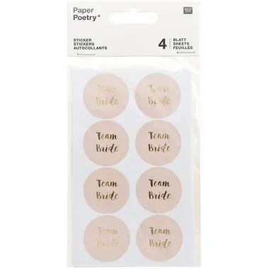 RICO DESIGN Sticker Team Bride 99001.22.16 puder 32 Stück
