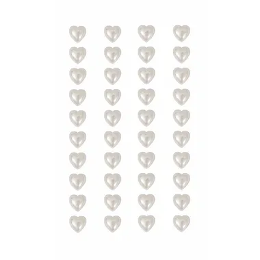 RICO DESIGN Perlensticker Herzen 08792.75.42 weiss 8mm