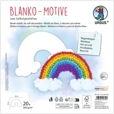 URSUS Blanko Motive 23x23cm 17120010F Regenbogen 20 Blatt