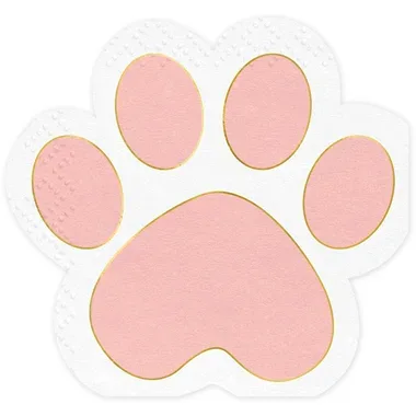 PARTYDECO Servietten 15.5x14.5cm SPK38 Katzenpfoten 12 Stück