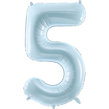 PARTYDECO Folienballon Ziffer 5 72cm FB230P5001J hellblau