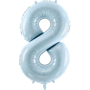 PARTYDECO Folienballon Ziffer 8 72cm FB230P8001J hellblau